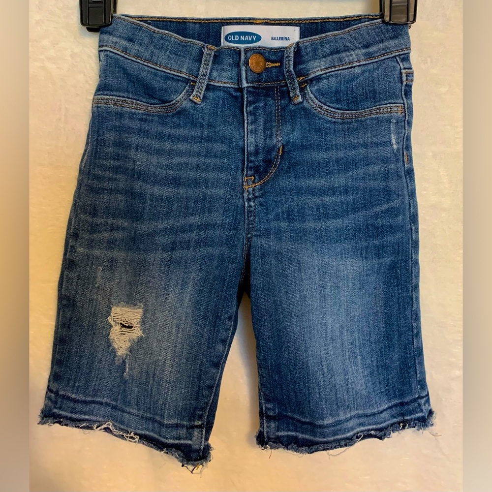 Old Navy, girls size 10, distressed denim shorts